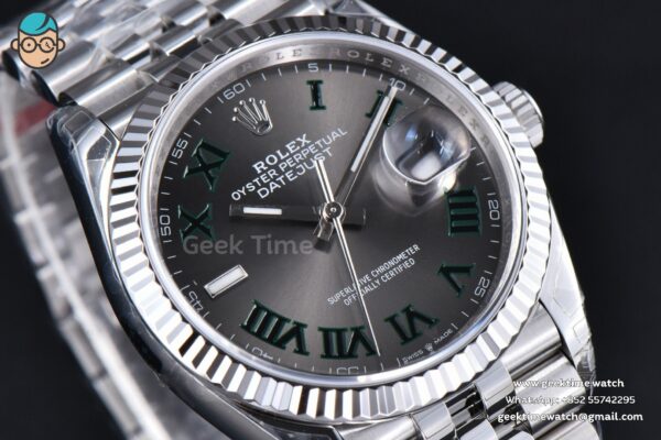 DateJust 36MM 126234 VSF Wimbledon Gray Dial Green Marker Jubilee Bracelet VS3235 - Image 14