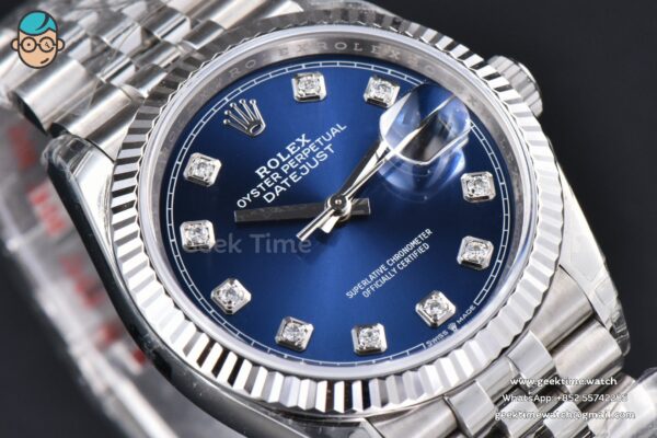 DateJust 36MM 904L VSF Blue Dial Diamond Marker Jubilee VS3235 - Image 14