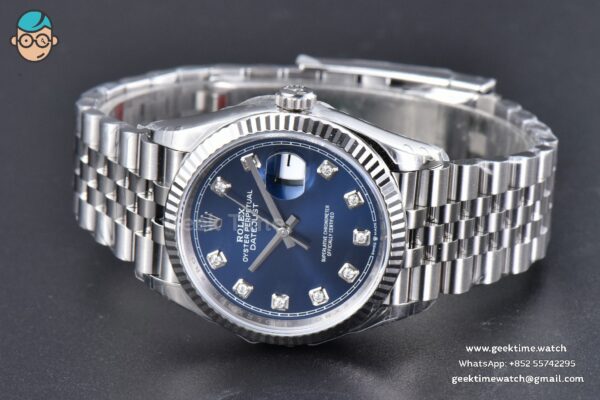 DateJust 36MM 126234 904L VSF Blue Dial Diamond Marker Jubilee Bracelet VS3235 - Image 15