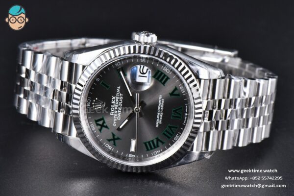 DateJust 36MM 126234 VSF Wimbledon Gray Dial Green Marker Jubilee Bracelet VS3235 - Image 15
