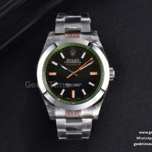 Milgauss 116400 40mm 904L GMF schwarzes Zifferblatt SS-Armband SH3131
