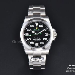 Air King 126900 40mm 904L Clean CF Black Dial SS Bracelet VR3230