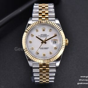 DateJust 41mm YG/SS GMF White Dial Diamond Marker Fluted Bezel Jubilee Bracelet VR3235