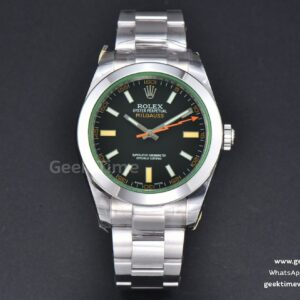 Milgauss 116400 GV 40mm 904L GSF schwarzes Zifferblatt SS-Armband SA3131