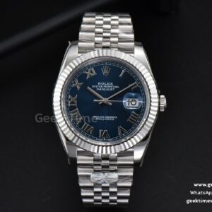 DateJust 41mm 126334 904L ARF Fluted Bezel Blue Dial Roma Marker Jubilee Bracelet 2824