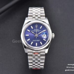 DateJust 36mm SS GMF Smooth Bezel Blue Dial Stick Marker Jubilee Bracelet VR3235