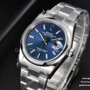 DateJust 36MM BPF Smooth Blue Motif Dial Oyster Bracelet A2824