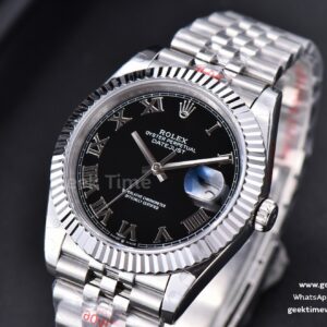 Datejust 41mm SS GMF Black Dial Roma Marker Fluted Bezel Jubille Bracelet VR3235