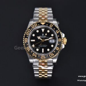 GMT Master II 126713 40mm GMF 904L YG/SS schwarz-graue Lünette schwarzes Zifferblatt Jubilee-Armband SH3285