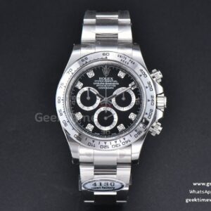 Daytona 116509 SS Clean CF Black Dial Diamond Marker SS Bracelet A4130