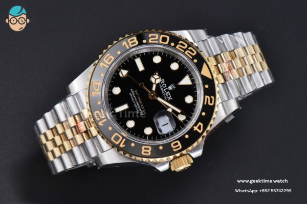 GMT Master II 126713 40mm GMF 904L YG/SS Black/Gray Bezel Black Dial Jubilee Bracelet SH3285 - Image 4