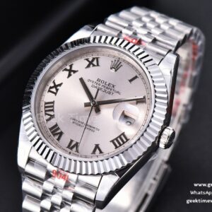 Datejust 41mm SS GMF Silver Dial Roma Marker Fluted Bezel Jubille Bracelet VR3235