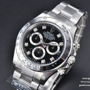 Daytona 116509 SS Clean CF Black Dial Diamond Marker SS Bracelet A4130