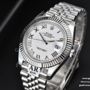 DateJust 41MM 126334 904L ARF Fluted Bezel White Dial Roma Marker Jubilee Bracelet 2824