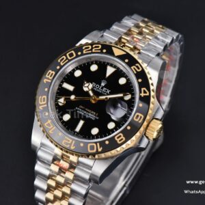 GMT Master II 126713 40mm GMF 904L YG/SS Black/Gray Bezel Black Dial Jubilee Bracelet SH3285