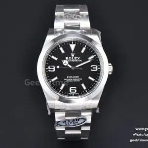 Explorer I 214270 39mm 904L Clean CF schwarzes Zifferblatt SS-Armband VR3230
