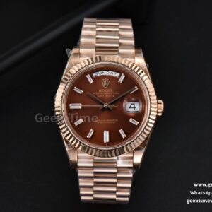 Day-Date 40mm BPF RG Brown Dial Diamond Marker RG Bracelet A2836