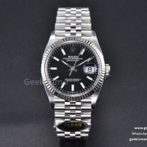 DateJust 36mm 126234 Clean CF schwarzes Zifferblatt Jubilee-Armband VR3235