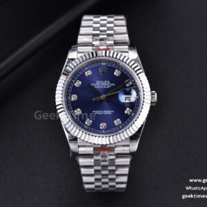 DateJust 41mm SS GMF Blue Dial Diamond Marker Fluted Bezel Jubilee Bracelet VR3235