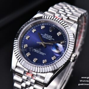 Datejust 41mm SS GMF Blue Dial Diamond Marker Fluted Bezel Jubille Bracelet VR3235