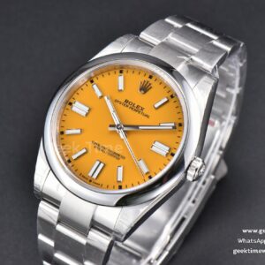 Oyster Perpetual 124300 41mm VSF 904L Yellow Dial Oyster Bracelet VS3235