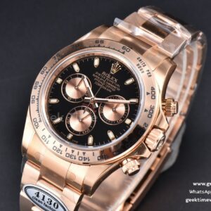 Daytona 116505 RG Clean CF 40MM Black Dial RG Subdials RG Bracelet 4130