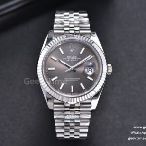 DateJust 41mm 126334 904 SS ARF Gray Dial Sticks Markers on Jubilee Bracelet VR3235
