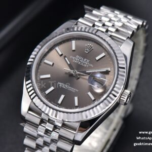 DateJust 41mm 126334 904 SS ARF Gray Dial Sticks Markers on Jubilee Bracelet VR3235