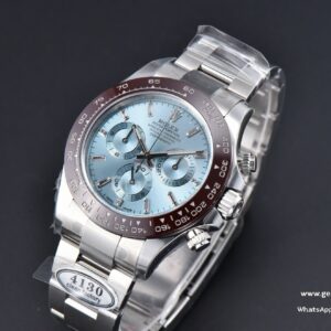 Daytona 116506 40mm Clean CF Ice Blue Dial Moissanite Markers SS Bracelet SA4130