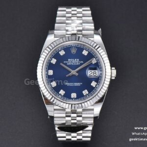 DateJust 41mm 126334 904L Clean Blue Dial Diamond Marker Jubilee Bracelet VR3235