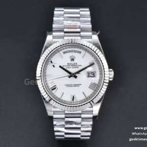 Day-Date 40mm GMF White Dial Roma Marker President Bracelet A2836