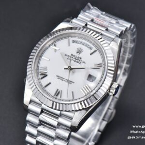 DayDate 40MM GMF White Dial Roma Marker President Bracelet A2836