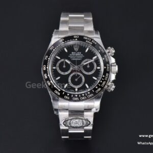 Daytona 126500 40mm Clean CF 904L Black Dial Black Bezel SS Bracelet DD4131