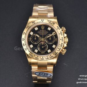 Daytona 116508 YG 904L Clean CF Black Dial Diamond Marker YG Bracelet SA4130
