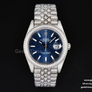 DateJust 41mm Full Diamond GMF Blue Dial Jubilee Bracelet A2824