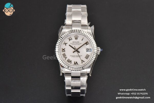 DateJust 31MM Ladies 904L WF White Dial Roma Marker Oyster Bracelet A2671 - Image 2