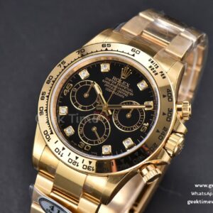 Daytona 116508 YG 904L Clean CF Black Dial Diamond Marker YG Bracelet SA4130