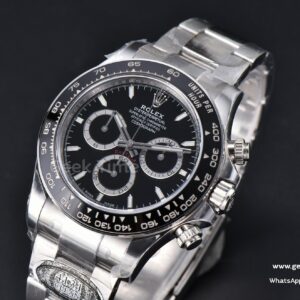 Daytona 126500 40mm Clean CF 904L Black Dial Black Bezel SS Bracelet DD4131