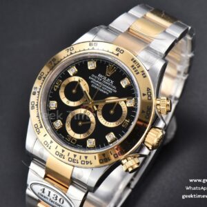 Daytona 116503 YG/SS Clean CF Black Dial Diamond Marker YG/SS Bracelet A4130