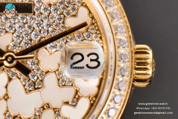 DateJust 31MM Ladies 904L YG WF Diamond Butterfly Dial Oyster Bracelet A2671 - Image 6