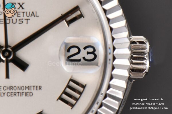 DateJust 31MM Ladies 904L WF White Dial Roma Marker Oyster Bracelet A2671 - Image 7