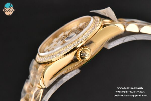 DateJust 31MM Ladies 904L YG WF Diamond Butterfly Dial Oyster Bracelet A2671 - Image 8