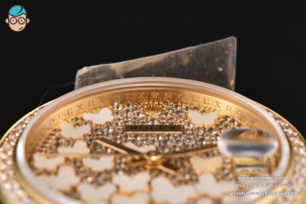 DateJust 31MM Ladies 904L YG WF Diamond Butterfly Dial Oyster Bracelet A2671 - Image 10