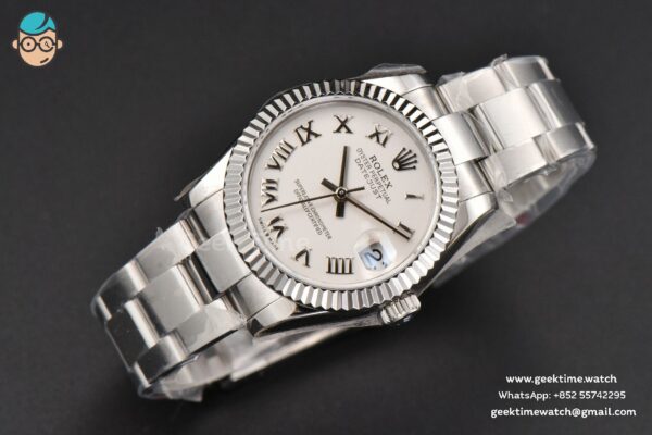 DateJust 31MM Ladies 904L WF White Dial Roma Marker Oyster Bracelet A2671 - Image 12