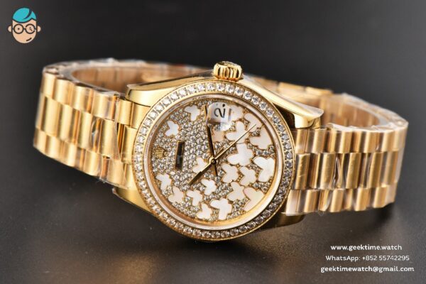 DateJust 31MM Ladies 904L YG WF Diamond Butterfly Dial Oyster Bracelet A2671 - Image 13