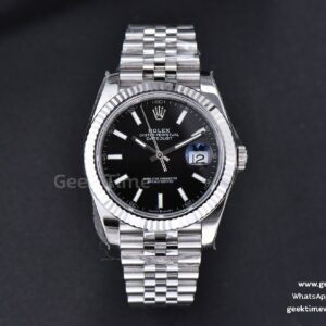 DateJust 41mm 126334 904 SS ARF Black Dial Sticks Markers on Jubilee Bracelet VR3235