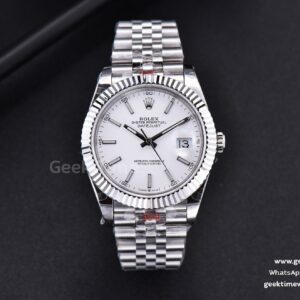 DateJust 41mm SS GMF White Dial Lume Marker Fluted Bezel Jubilee Bracelet VR3235