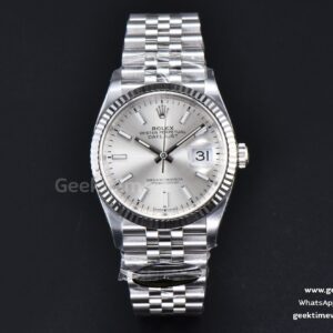 DateJust 36mm 126234 Clean CF silberfarbenes Zifferblatt Jubilee-Armband VR3235
