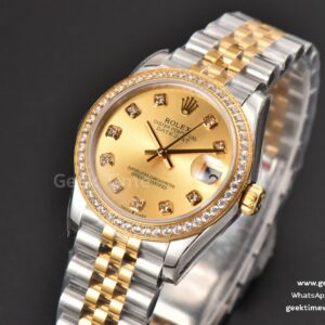 DateJust 31MM Ladies 904L YG/SS WF Diamond YG Dial Diamond Marker Jubilee Bracelet A2671
