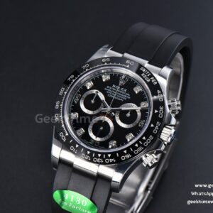 Daytona 116519 SS APSF Black Dial Ceramic Bezel Diamond Marker Oysterflex Strap Tungsten Version SH4130